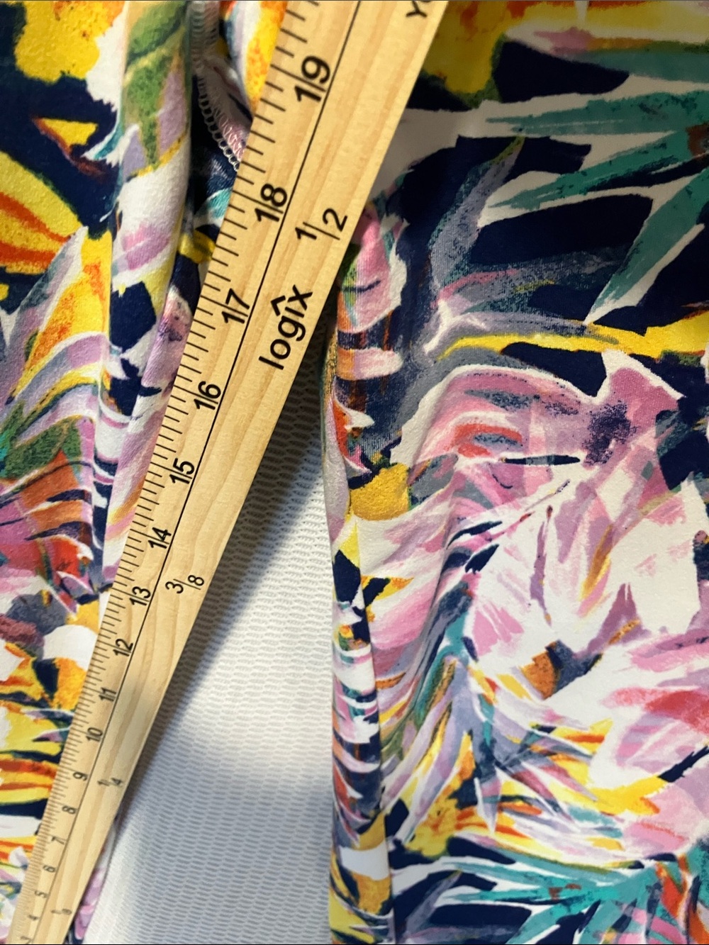 Belle by Kim Gravel Tropical Floral Capris in Pink, Yellow, Teal, Navy - Picture 4 of 8